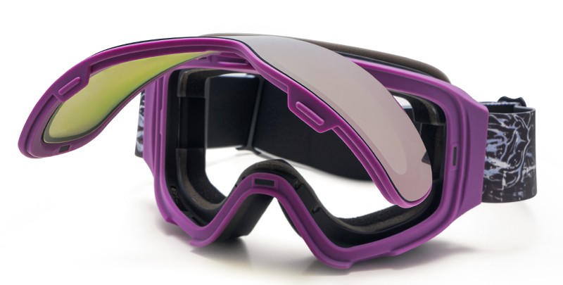 Flip Up Keystone Prescription Ski and Snowboard Goggles Matte Purple - Flip Up Design - Dual Layer Anti Fog Lenses - Impact Resistance and UV Blocking Lenses - Image 3
