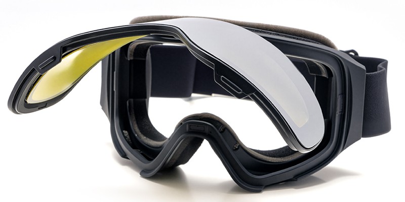 Flip Up Keystone Prescription Ski and Snowboard Goggles Silver - Flip Up Design - Dual Layer Anti Fog Lenses - Impact Resistance and UV Blocking Lenses - Image 3