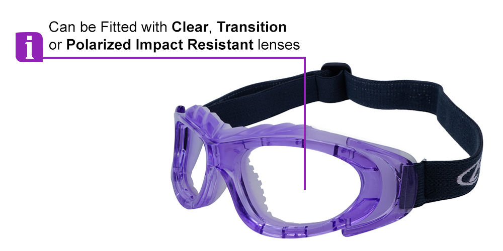 Robson Purple Prescription Sports Goggles - Soft Gel Padding - Soccer, Football, Basketball, Baseball - Image 5