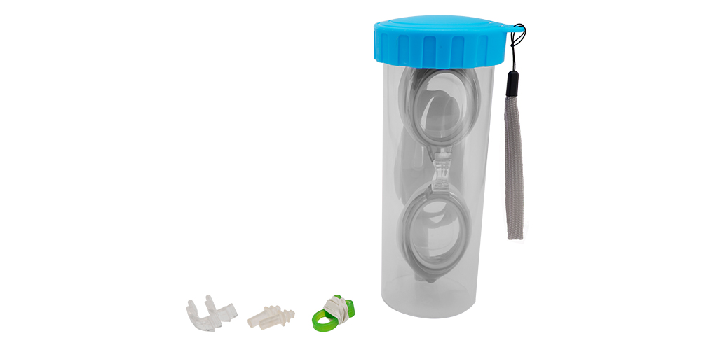 Pismo Prescription Swimming Goggle - Grey Swimming Glasses - Nose Clip, Ear Plugs and Watertight Case Included - Image 2