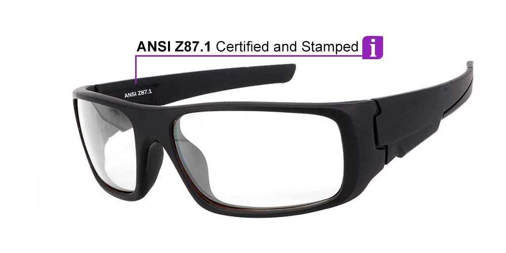 Fusion Amarillo Prescription Safety Glasses Black -- ANSI Z87.1 Rated - Image 6