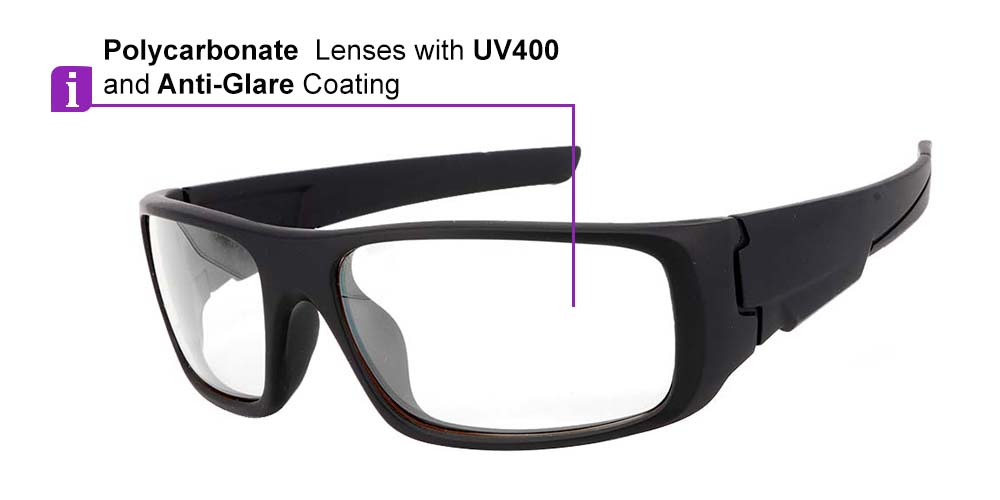 Fusion Amarillo Prescription Safety Glasses Black -- ANSI Z87.1 Rated - Image 4