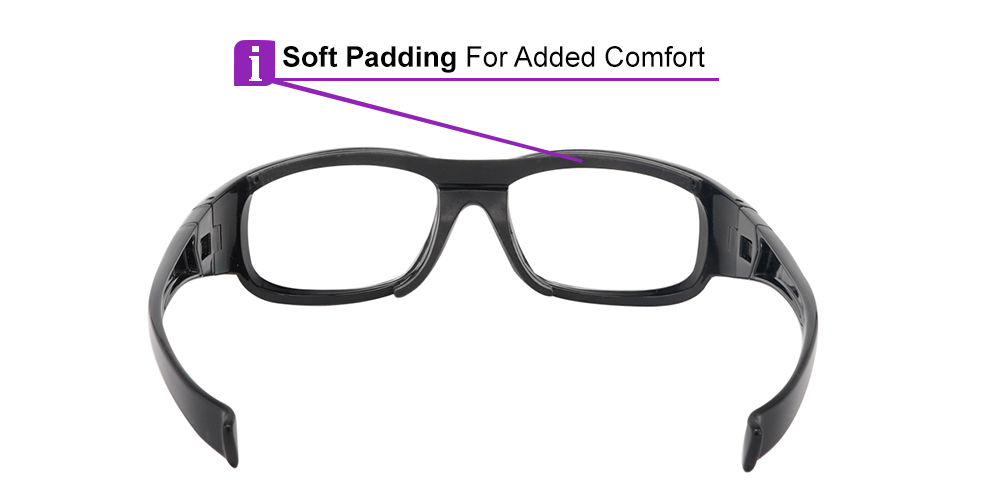 Alberta Black Prescription Sports Goggles - Interchangeable temple arms and headband - Soccer, Basketball, Baseball - Image 6