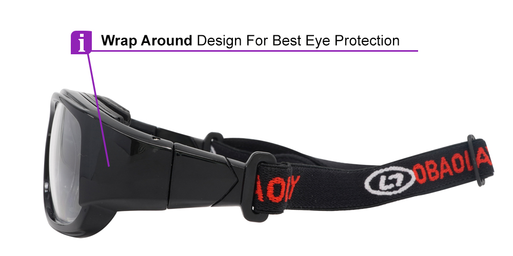 Alberta Black Prescription Sports Goggles - Interchangeable temple arms and headband - Soccer, Basketball, Baseball - Image 9