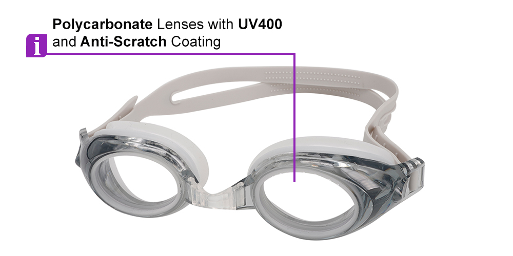 Pismo Prescription Swimming Goggle - Grey Swimming Glasses - Nose Clip, Ear Plugs and Watertight Case Included - Image 7