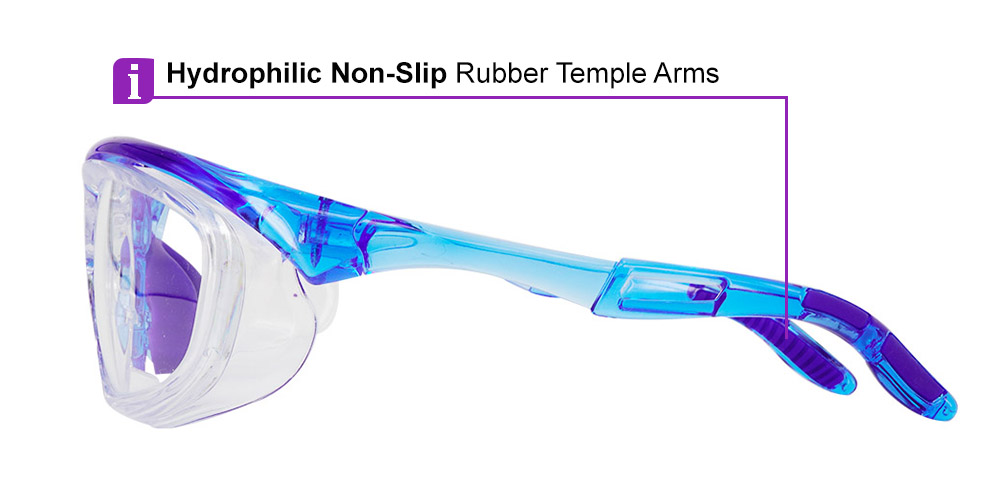Fusion Toledo Prescription Safety Glasses Blue - ANSI Z87.1 Certified Stamped - Image 3