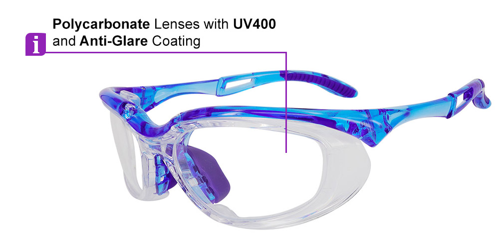 Fusion Toledo Prescription Safety Glasses Blue - ANSI Z87.1 Certified Stamped - Image 2
