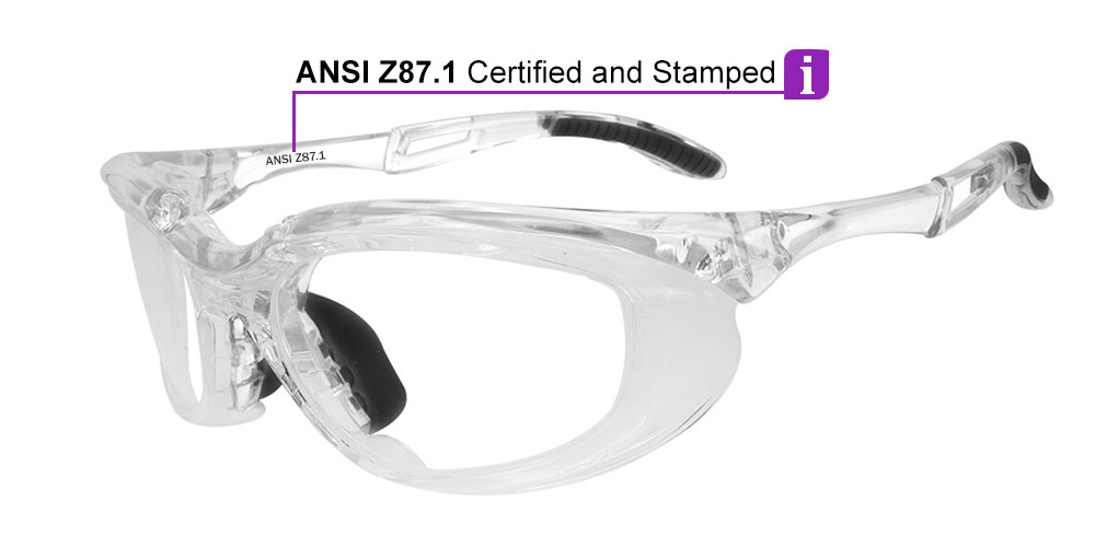 Fusion Toledo Prescription Safety Glasses Clear - ANSI Z87.1 Certified Stamped - Image 2