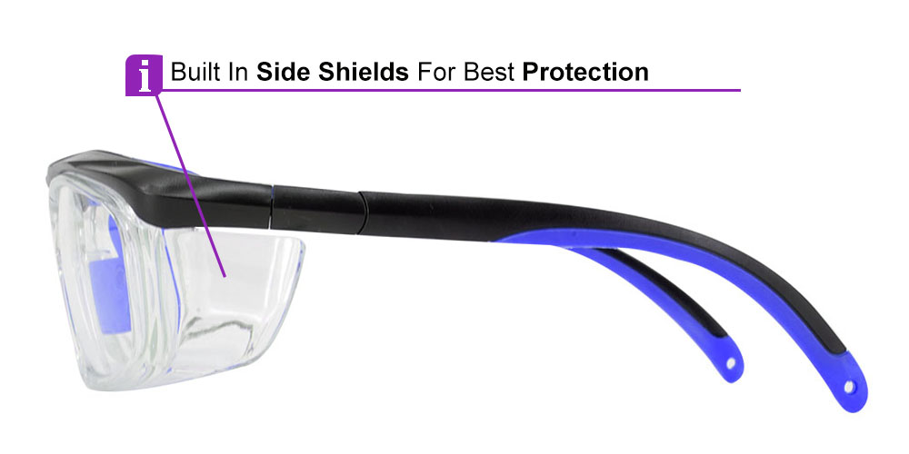 Fusion Plano Prescription Safety Glasses Blue - ANSI Z87.1 Certified Stamped - Image 6