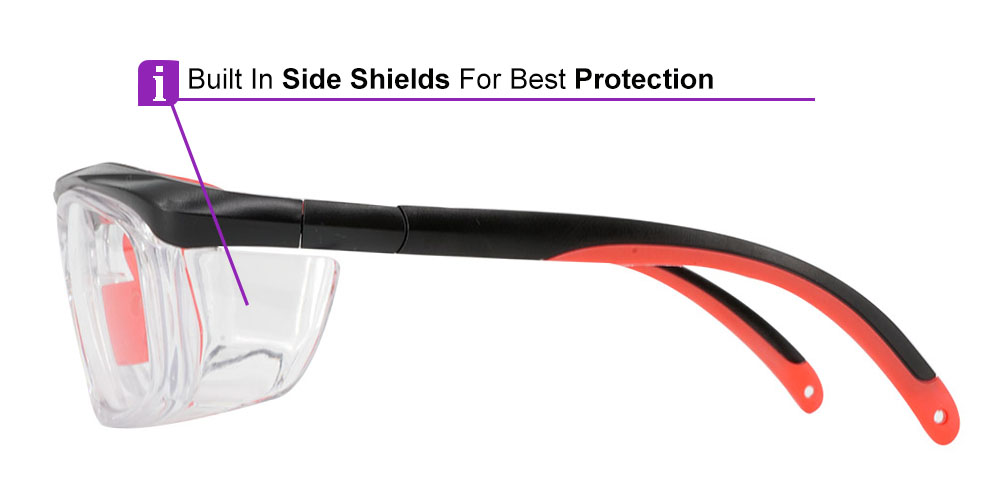 Fusion Plano Prescription Safety Glasses Red - ANSI Z87.1 Certified Stamped - Image 8