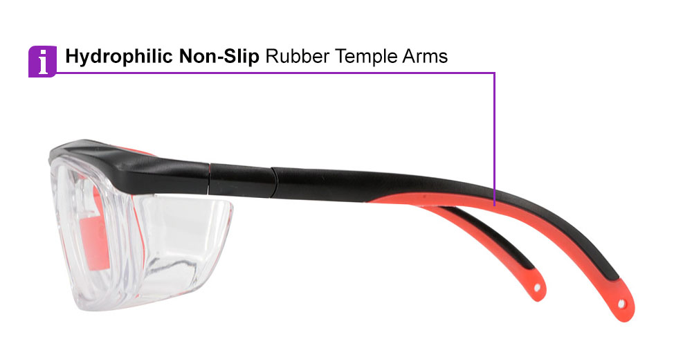 Fusion Plano Prescription Safety Glasses Red - ANSI Z87.1 Certified Stamped - Image 5