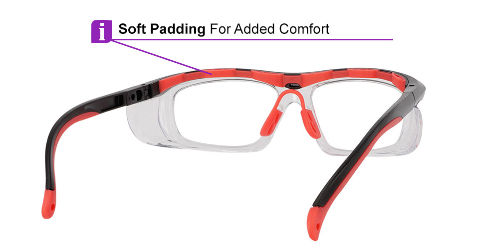 Fusion Plano Prescription Safety Glasses Red - ANSI Z87.1 Certified Stamped - Image 7