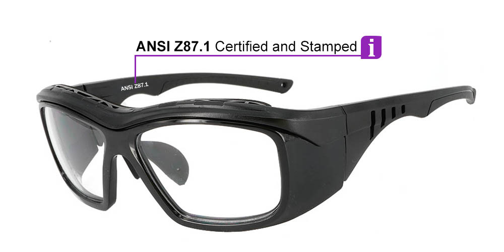 Fusion Omaha Prescription Safety Glasses Black - - ANSI Z87.1 Certified Stamped - Image 8