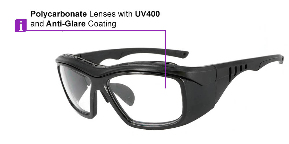 Fusion Omaha Prescription Safety Glasses Black - - ANSI Z87.1 Certified Stamped - Image 5