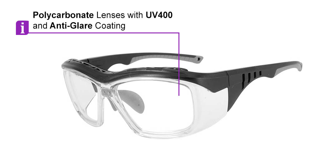 Fusion Omaha Prescription Safety Glasses Grey - - ANSI Z87.1 Certified Stamped - Image 6