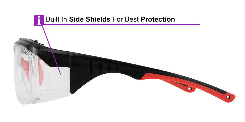 Fusion Omaha Prescription Safety Glasses Red Clear - - ANSI Z87.1 Certified Stamped - Image 9