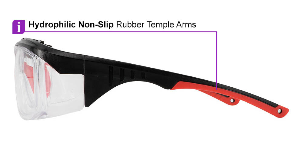 Fusion Omaha Prescription Safety Glasses Red Clear - - ANSI Z87.1 Certified Stamped - Image 6