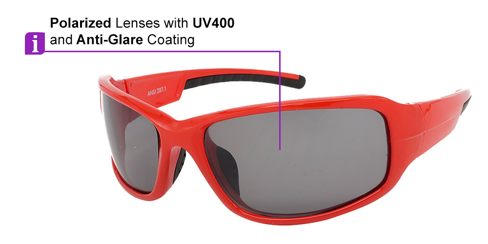 Tacoma Prescription Sports Sunglasses Red -- ANSI Z87.1 Certified - Image 11