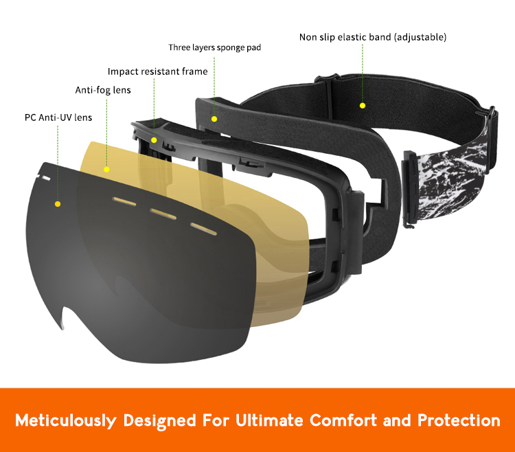 Matrix Cypress Prescription Ski and Snowboard Goggles Blue - Dual Layer Anti Fog Lenses - Impact Resistance and UV Blocking Snow Glasses - Image 5