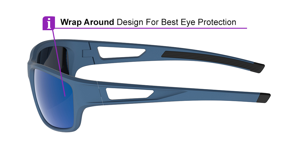 Matrix Salem Prescription Sports Safety Sunglasses Blue For Men and Women - Cycling, Running and Baseball Glasses - Image 4