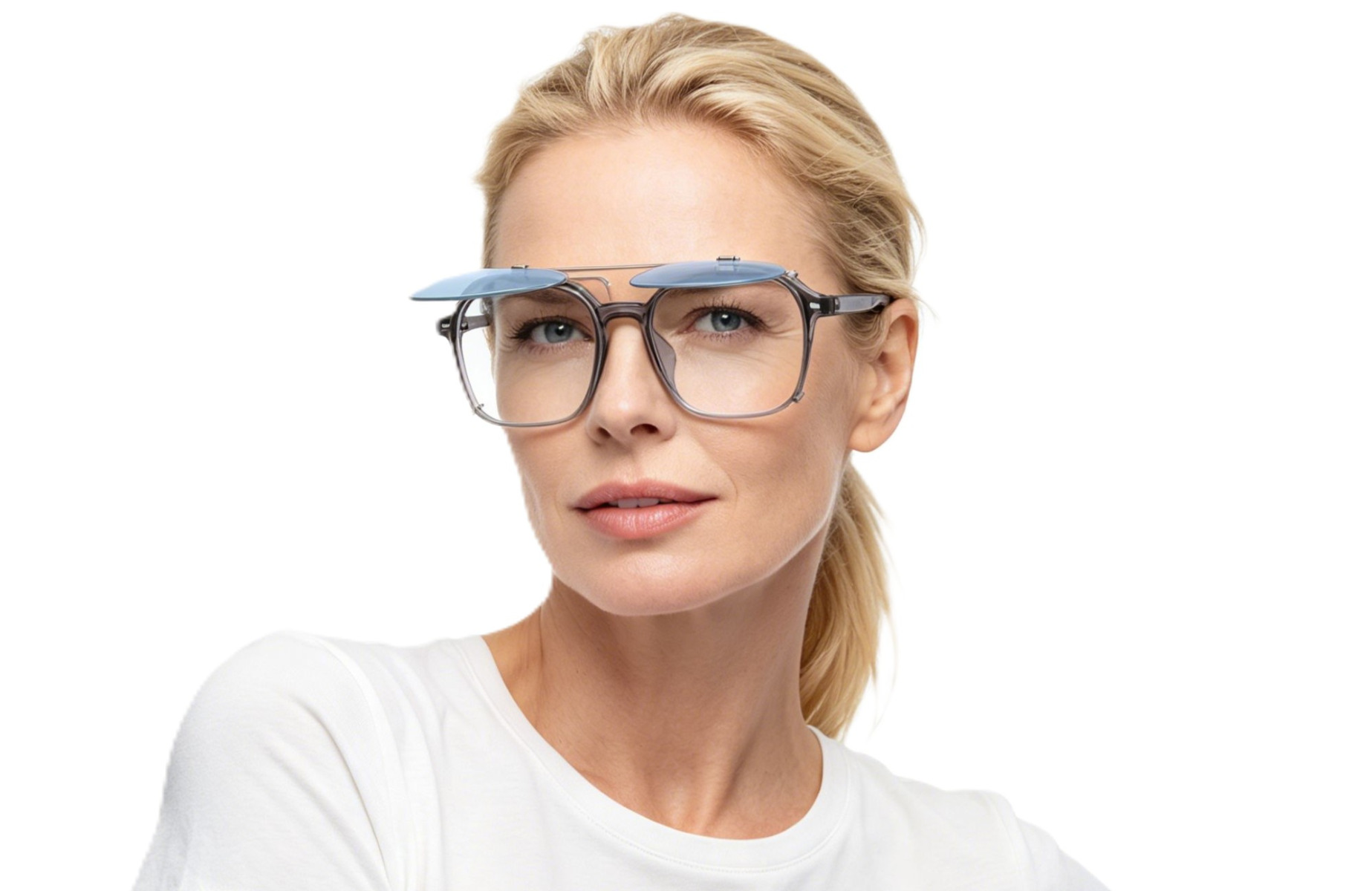 Newhall Prescription Eyeglasses - Polarized Clip On Sunglasses - Dual Detachable and Flip Up Design for Indoor Outdoor Use - Image 5
