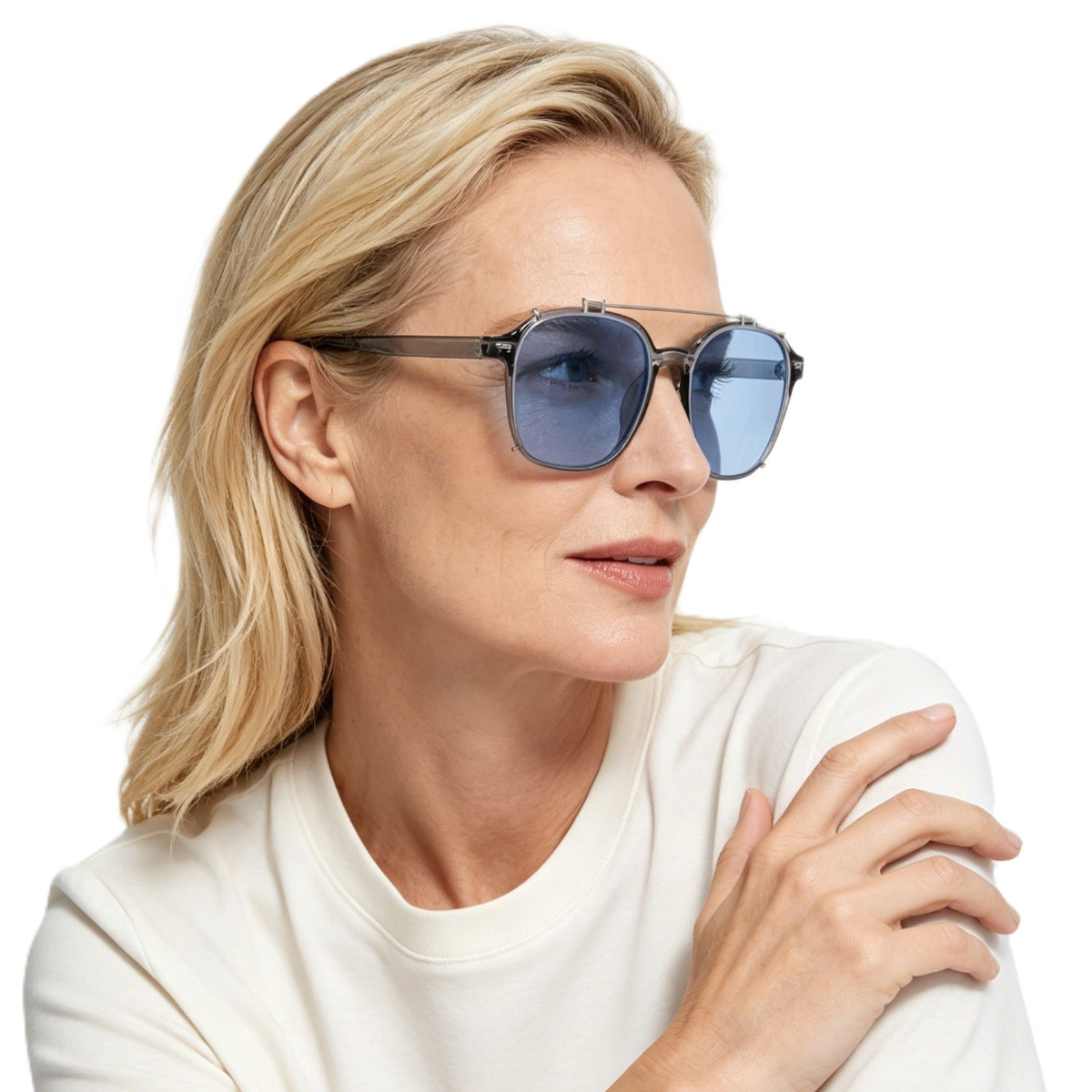 Newhall Prescription Eyeglasses - Polarized Clip On Sunglasses - Dual Detachable and Flip Up Design for Indoor Outdoor Use - Image 6