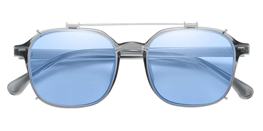 Newhall Prescription Eyeglasses - Polarized Clip On Sunglasses - Dual Detachable and Flip Up Design for Indoor Outdoor Use - Image 2