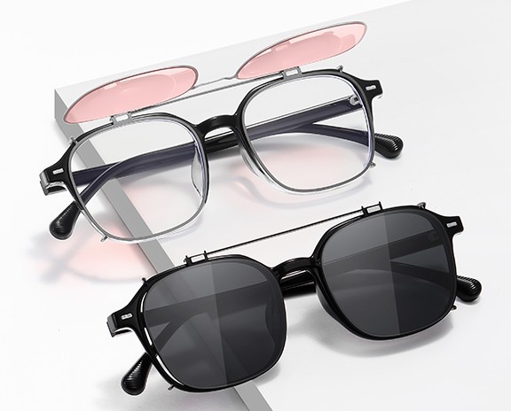 Newhall Prescription Eyeglasses - Polarized Clip On Sunglasses - Dual Detachable and Flip Up Design for Indoor Outdoor Use - Image 7