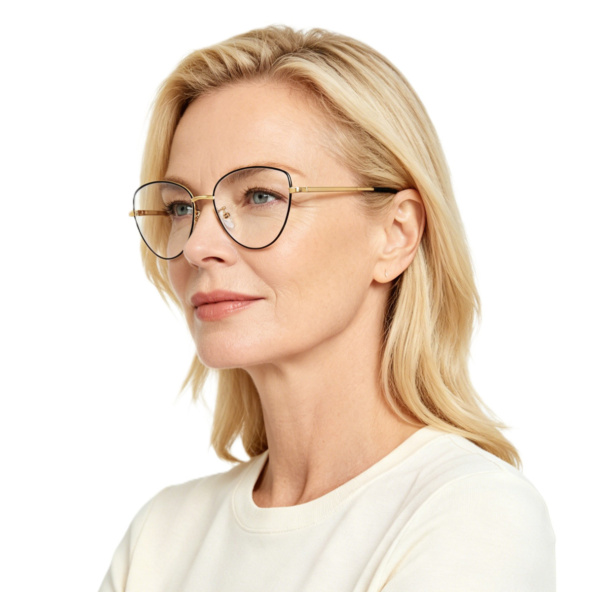 Costa Cat Eye Prescription Eyeglasses Black - - Women Spring Hinge Glasses - Image 4